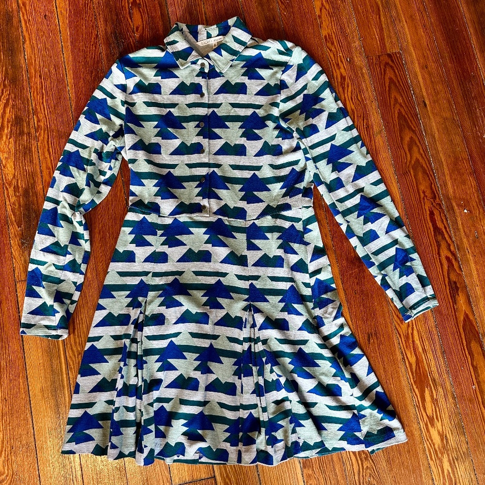 Rachel Roy Aztec Southwest Knit Snap Front Dress - XL